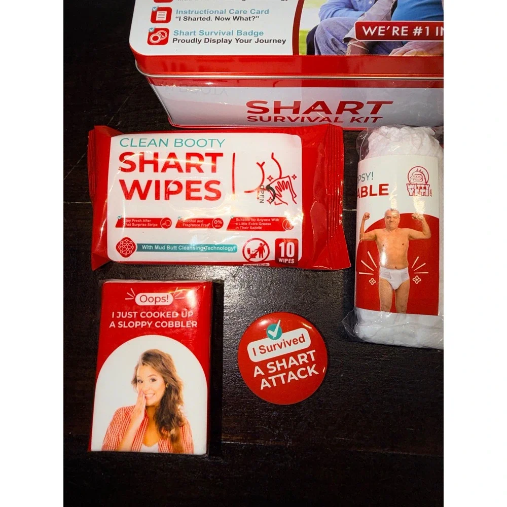 Witty Yeti Shart Survival‎ Kit Gag Gift Emergency Prank Set Metal Tin